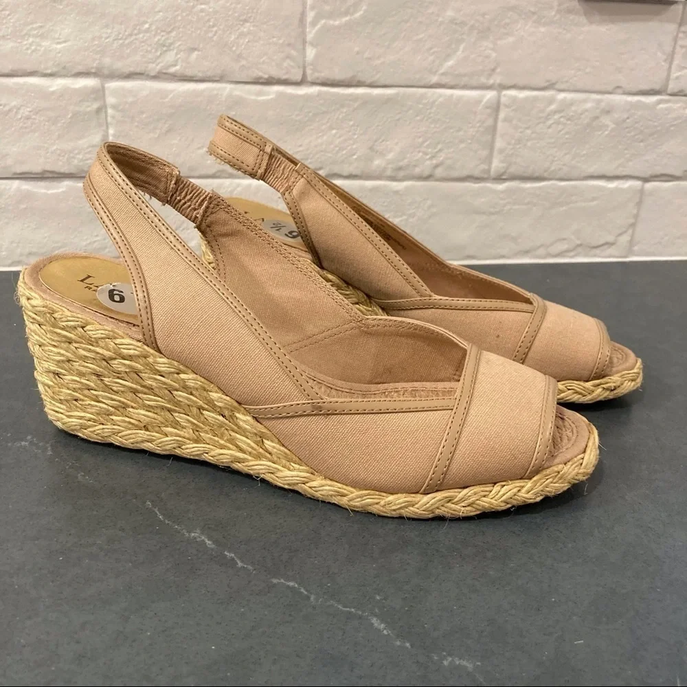 NWT Lauren Ralph Lauren sz 6.5 Catlin espadrille wedges